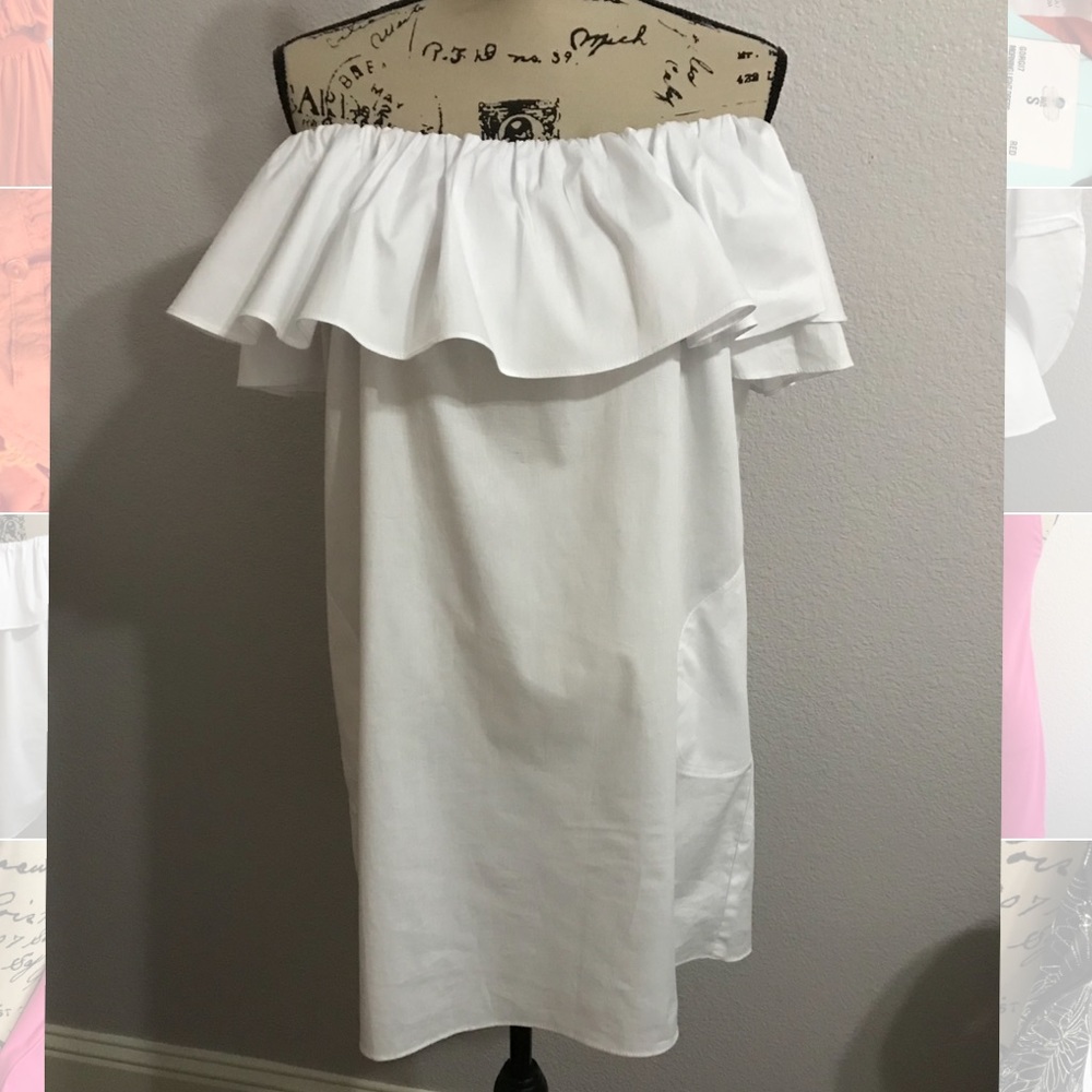 Love...ady  off shoulder ruffle top dress